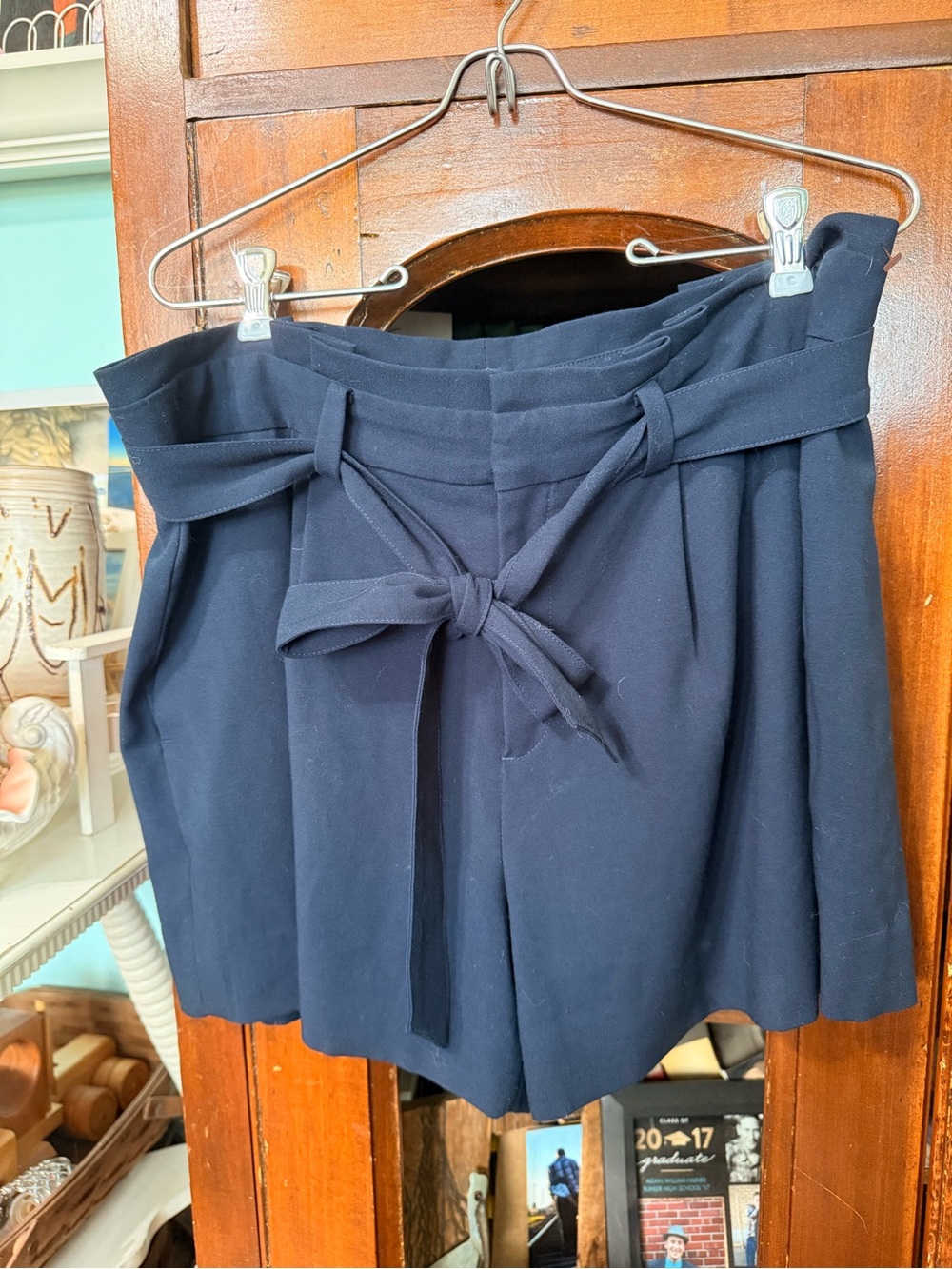 Nwt dressy belted paperbag highwaisted Banana Republic 4” SHORT sz 12 preppy